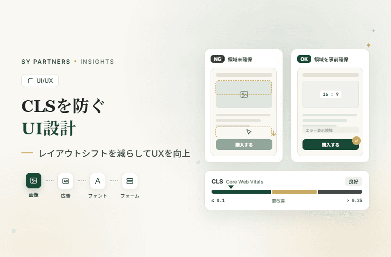 CLSを防ぐUI設計｜レイアウトシフトを減らしてUXを向上させる方法