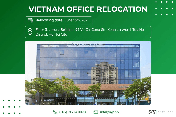 Notice of Head Office Relocation in Vietnam| SY PARTNERS., JSC