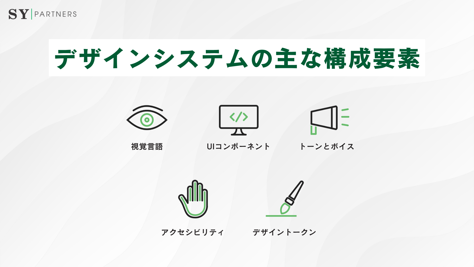 デザインシステムの主な構成要素