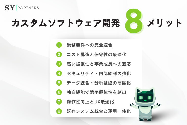カスタムソフトウェア開発が企業にもたらす主要メリット8選