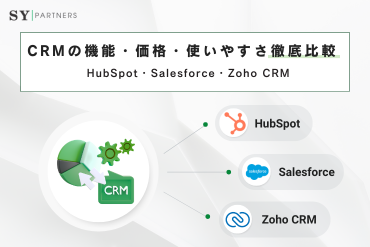 HubSpot・Salesforce・Zoho CRM ：CRMの機能・価格・使いやすさ徹底比較