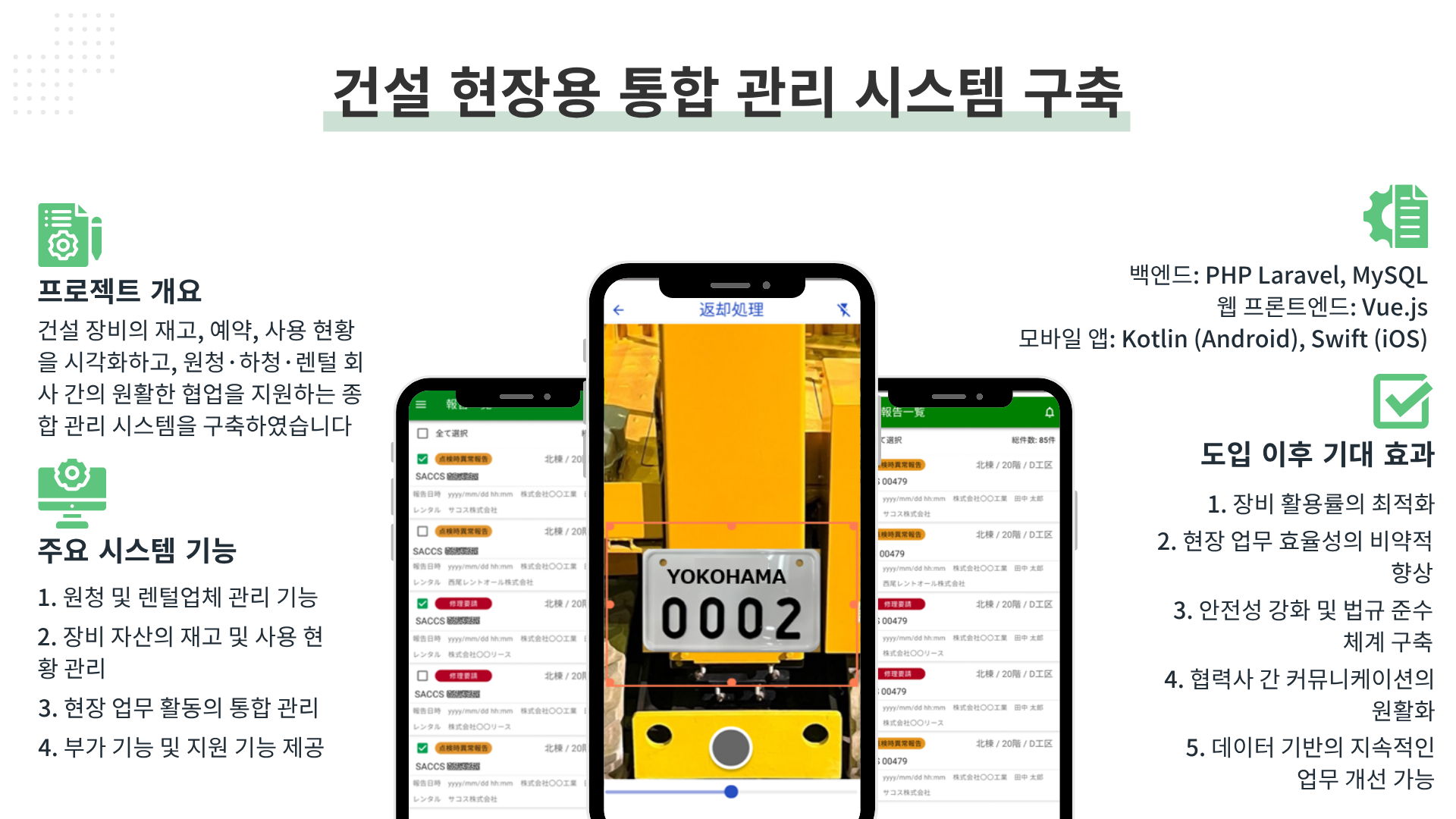 건설 현장용 통합 관리 시스템 구축