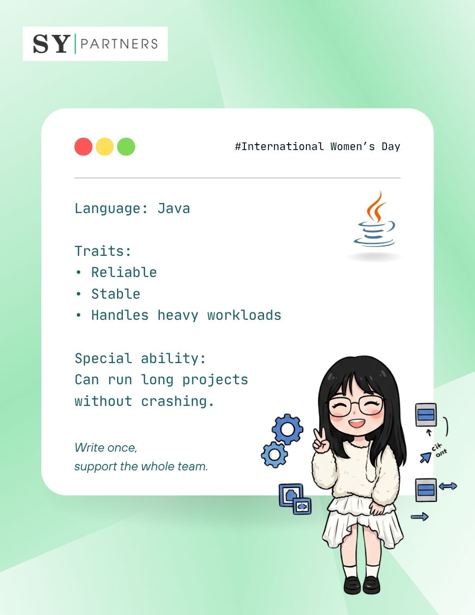 If Women at SY Partners Were Programming Languages