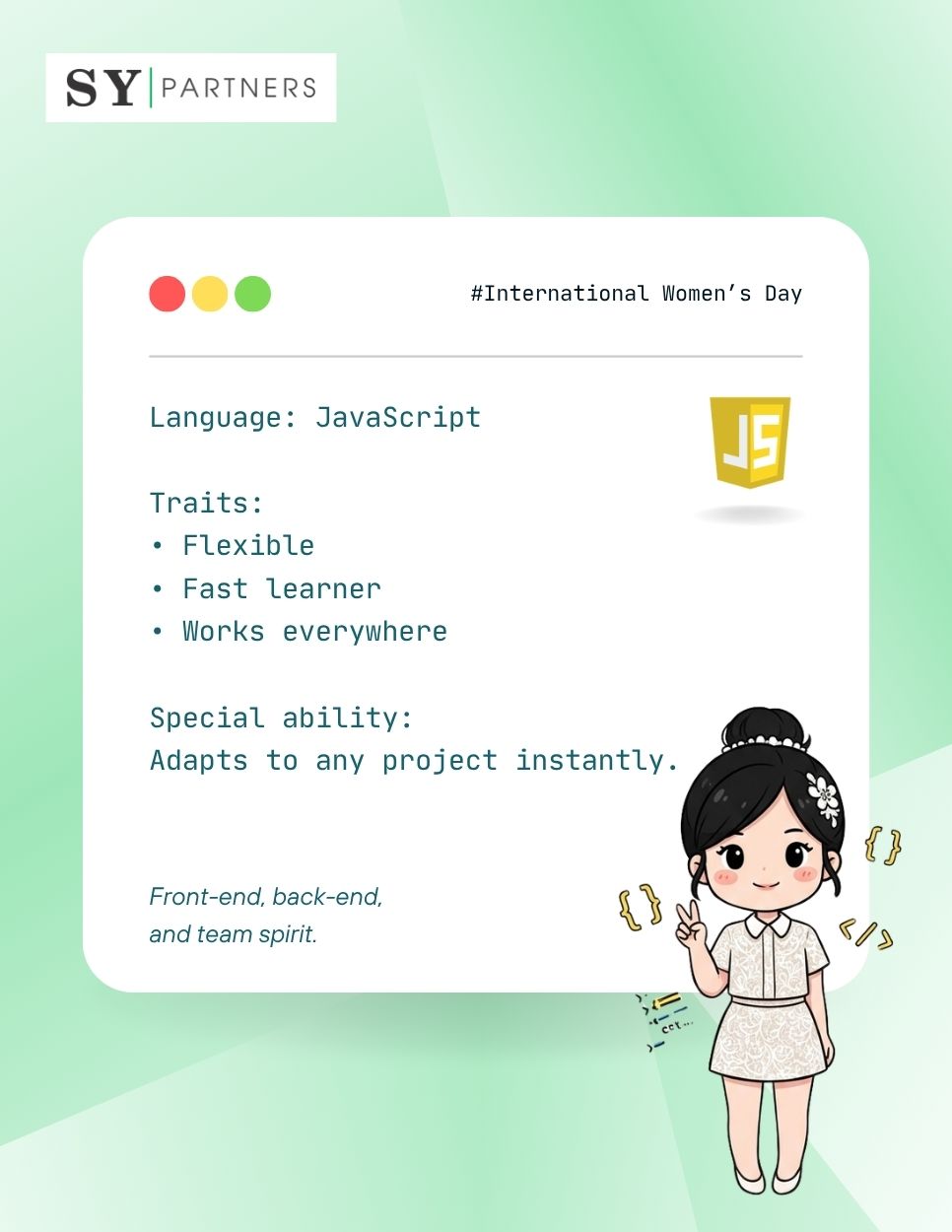 If Women at SY Partners Were Programming Languages