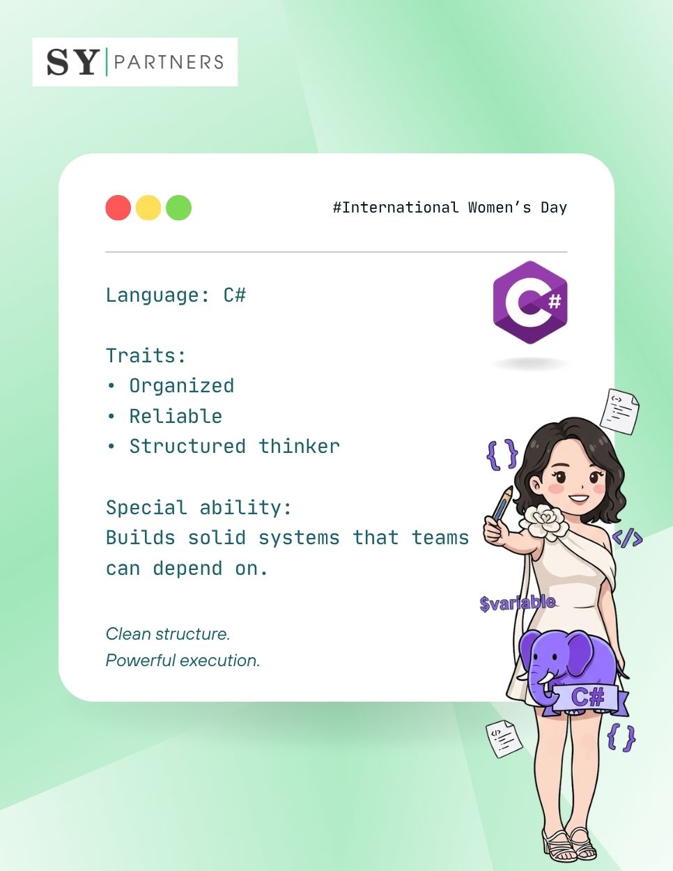 If Women at SY Partners Were Programming Languages