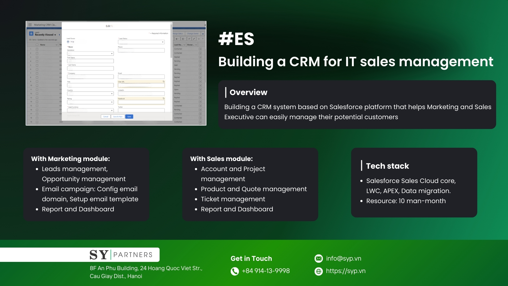 Building a CRM for IT sales management