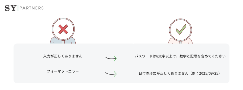 不適切な入力フィードバック