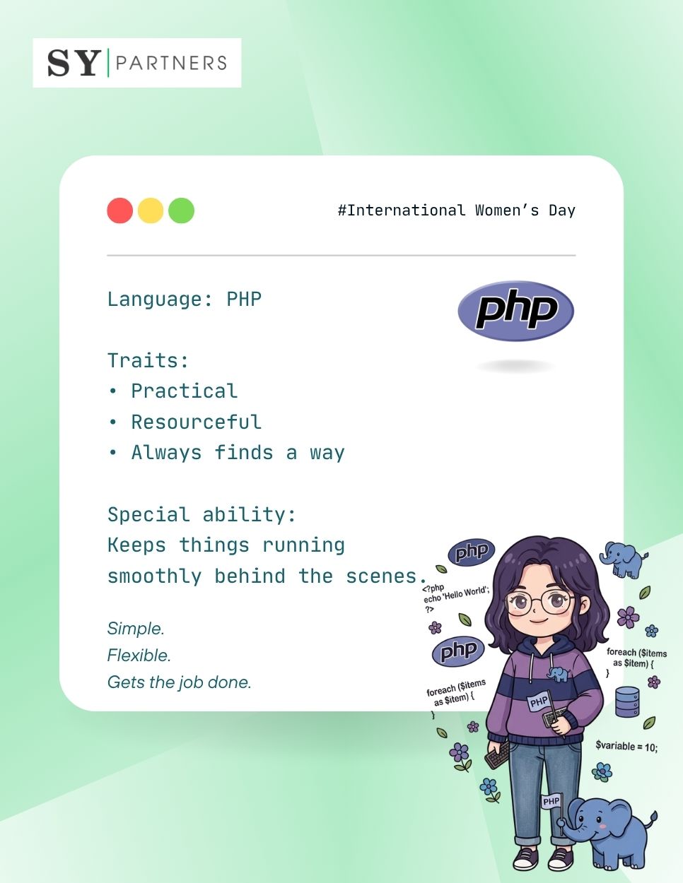 If Women at SY Partners Were Programming Languages