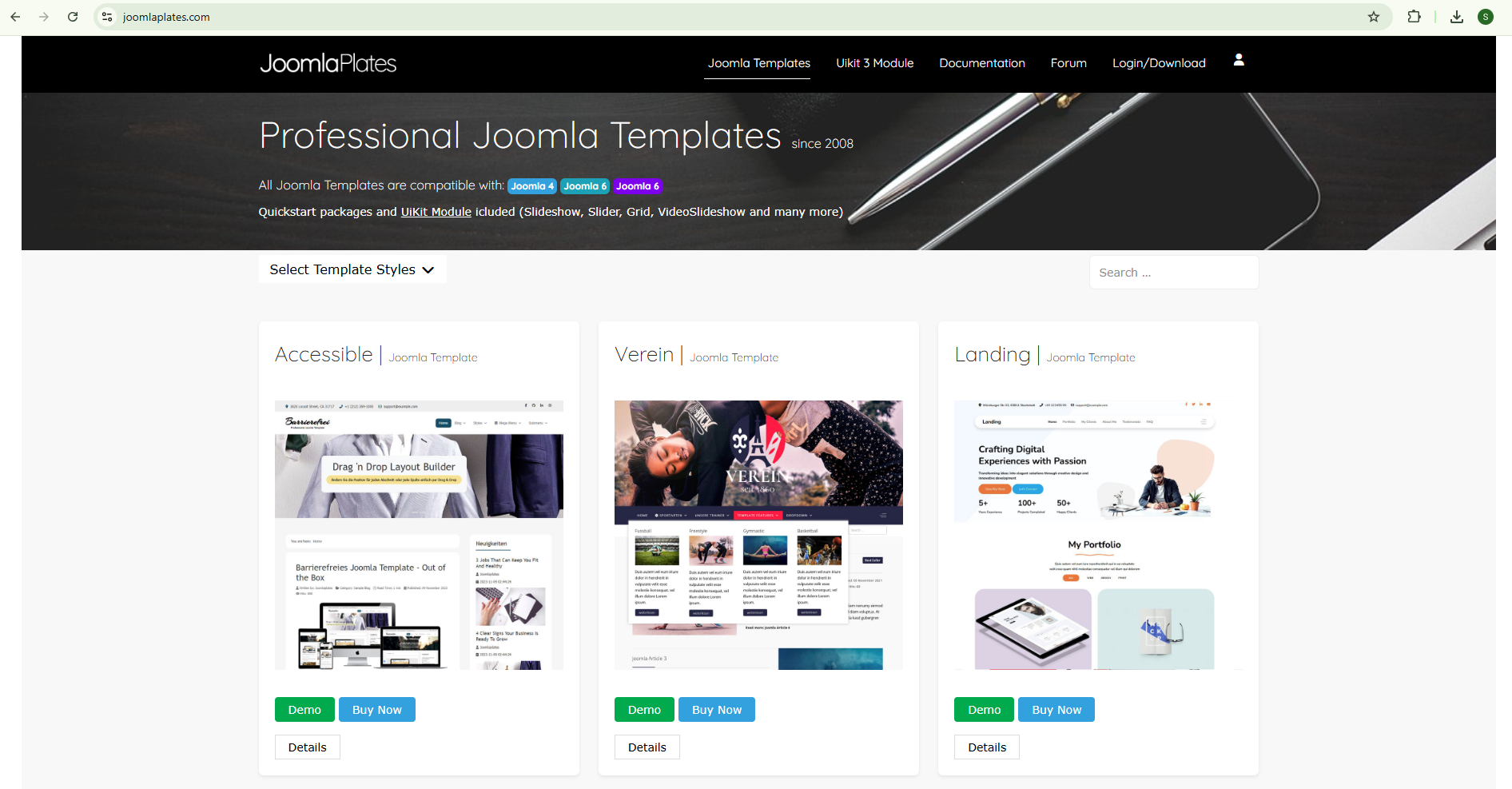 Joomla テンプレートとデザインカスタマイズ