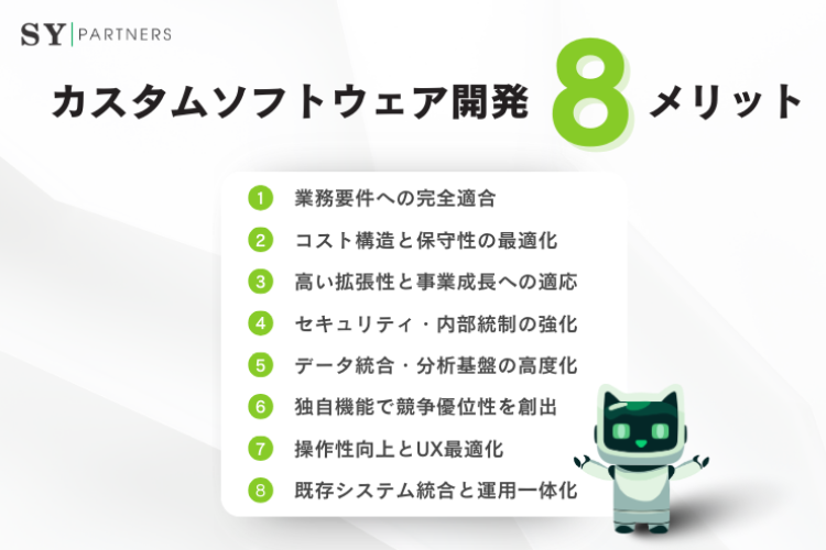 カスタムソフトウェア開発が企業にもたらす主要メリット8選